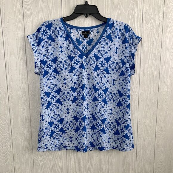 Worthington Tops - Worthington Blue V-Neck Sleeveless Top Size Large